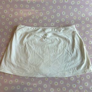 White athletic Mini Skirt with shorts